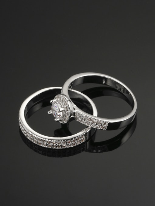 ZK Hot Selling Double Separated Ring with Zircons 1