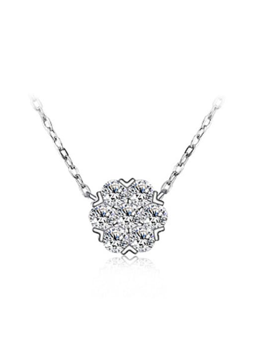 OUXI Simple Zircon-covered Round Necklace 0