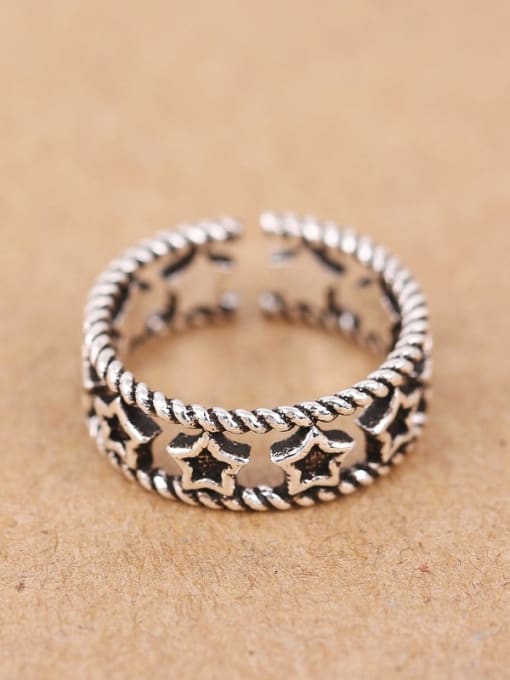 Peng Yuan Retro Hollow Stars Opening band ring 0