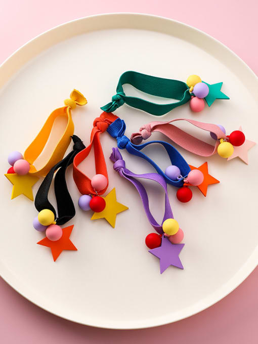 Girlhood Rubber band  With Simple colored ball head Hair accessories