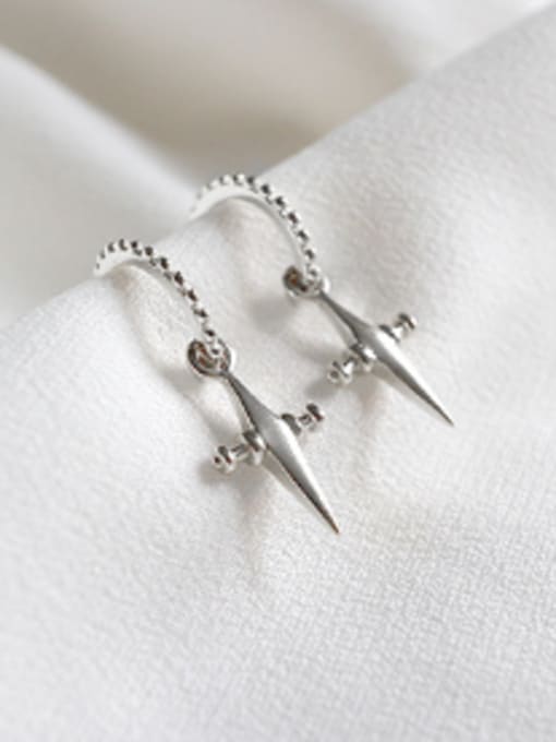 Platinum Personalized Little Cross Silver Stud Earrings