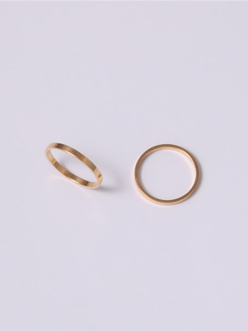 GROSE Titanium With Gold Plated Simplistic  Smooth Round Band Rings 2