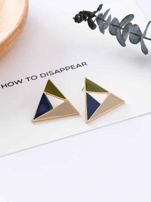 12#10426N Alloy With Gold Plated Trendy Geometric Stud Earrings