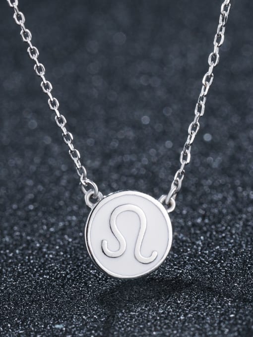 UNIENO 925 Sterling Silver With Platinum Plated Simplistic  Smooth Round Necklaces