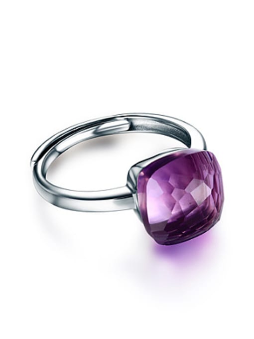 Purple Simple Crystal Ring