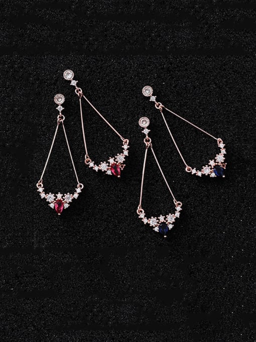Girlhood Alloy With Rose Gold Plated Simplistic Water Drop Drop Earrings 0