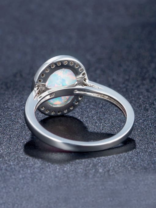 UNIENO White Opal Stone Ring 1
