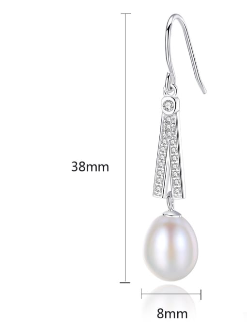CCUI Sterling silver natural freshwater pearls micro-set 3A zircon earrings 3