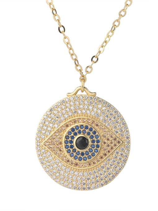 ROSS Copper With  Cubic Zirconia Trendy Evil Eye Necklaces 2