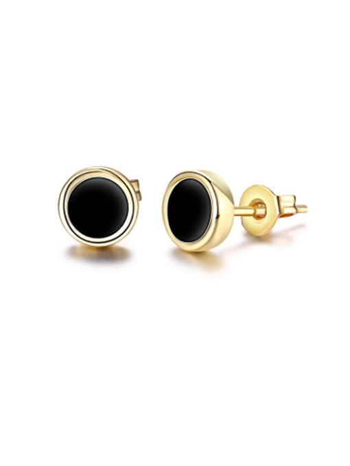 Ronaldo Black 18K Gold Plated Acrylic Earrings 0