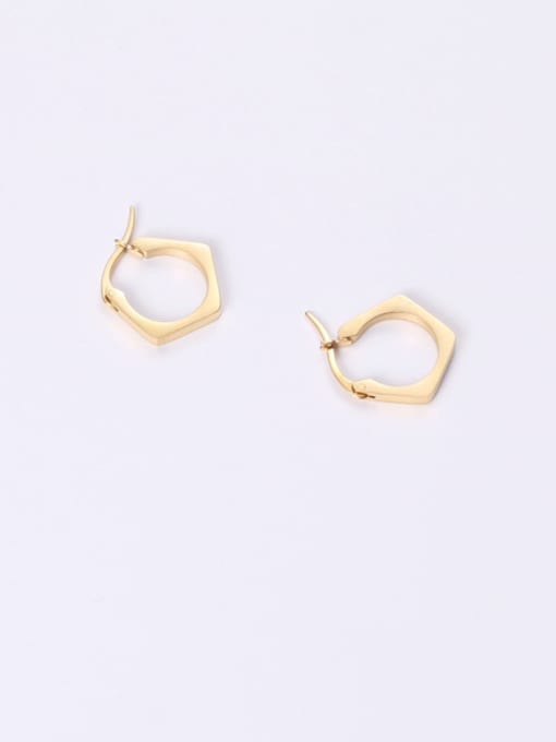 GROSE Titanium With Gold Plated Simplistic Geometric Clip On Earrings
