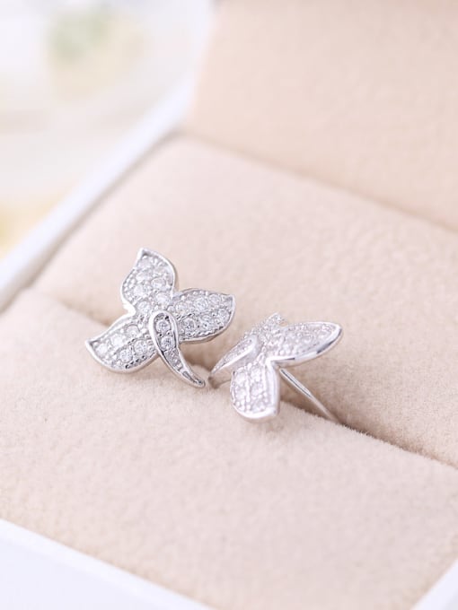 kwan Micro Pave Maple Leaves Stud Earrings 2