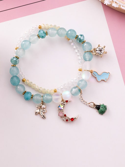 B Blue Alloy With Rose Gold Plated Fashion DIY Bracelets