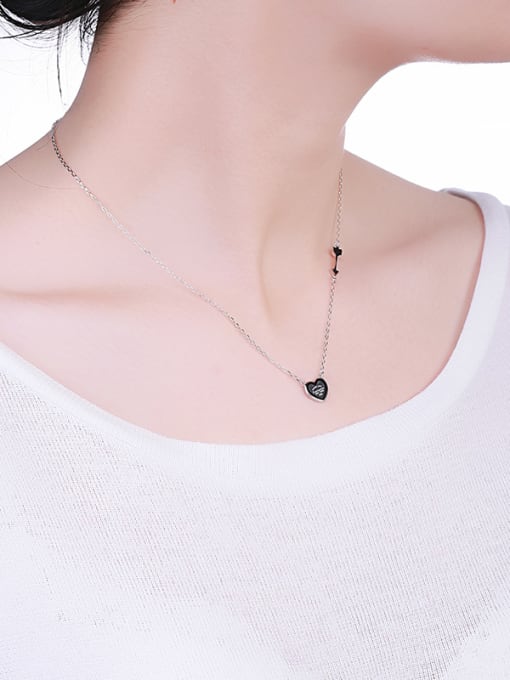 One Silver Fashion Heart Necklace 1