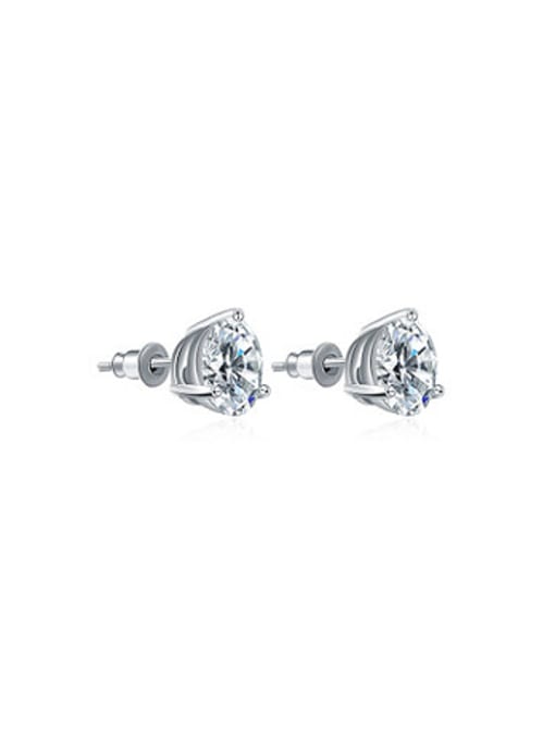 Ronaldo Charming Round Shaped Zircon Stud Earrings 0