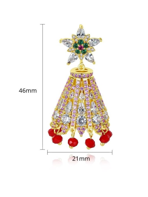 BLING SU Copper With Gold Plated Ethnic Irregular Chandelier Earrings 2