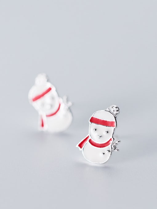 Snowman Christmas series :Sterling Silver sweet candy Christmas  lovely  Earrings