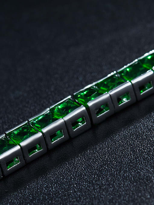 UNIENO Green Square Zircon Bracelet 1