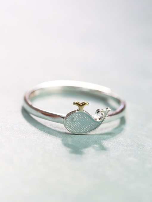 Peng Yuan Simple Tiny Dolphin 925 Silver Women Ring