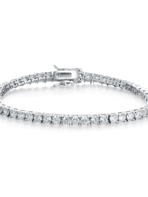 3.0 mm platinum 6.5 inches Copper With Four-jaw inlay 3MM Cubic Zirconia tennis Bracelets