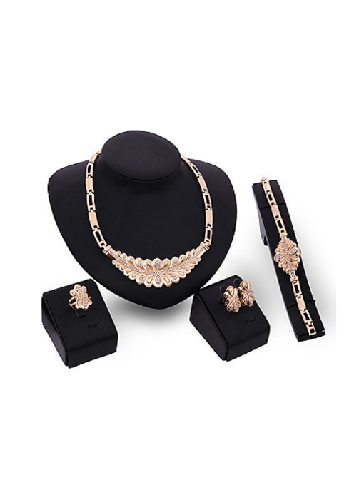 BESTIE 2018 2018 2018 Alloy Imitation-gold Plated Fashion Rhinestones Four Pieces Jewelry Set 0