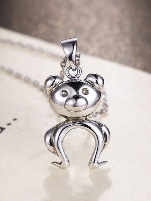 One Silver Personalized Little Panda 925 Silver Pendant 0