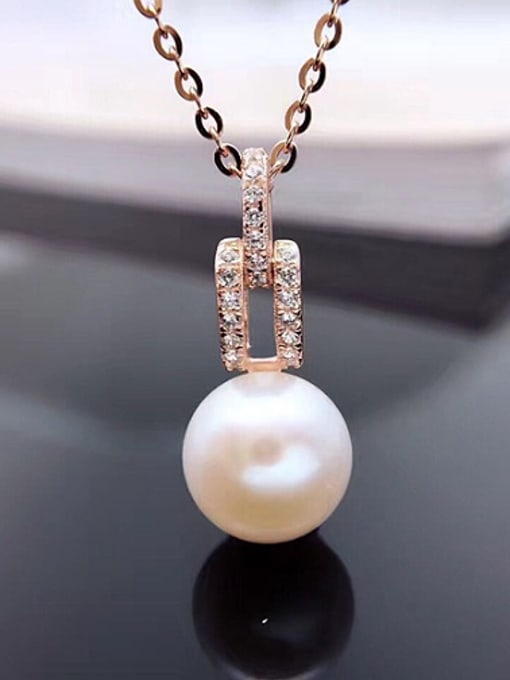Rose Gold 2018 2018 Fashion Freshwater Pearl Zircon Necklace
