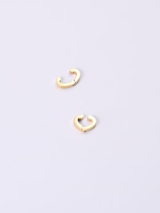 GROSE Titanium With Gold Plated Simplistic Smoot  Hollow Heart Stud Earrings 1