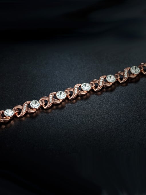 UNIENO Rose Gold Plated Zircon Bracelet 1