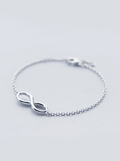 Rosh S925 Silver Simple Elegant Smooth 8 Figure Shape Bracelet 0