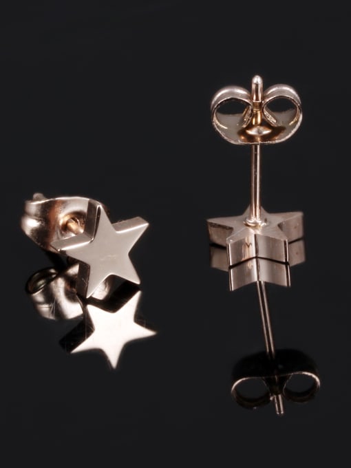 Open Sky Simple Tiny Star Rose Gold Plated Titanium Stud Earring 1