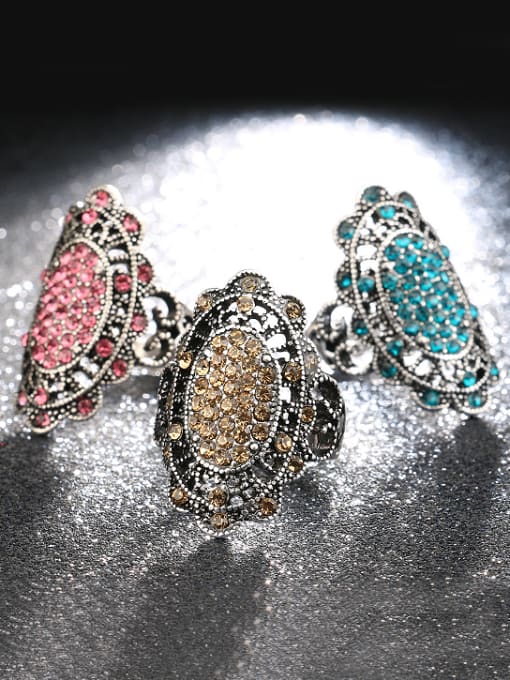 Gujin Retro style Cubic Rhinestones Alloy Ring 3