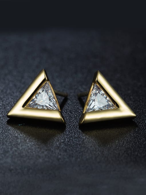 Gold S925 Silver Triangle stud Earring
