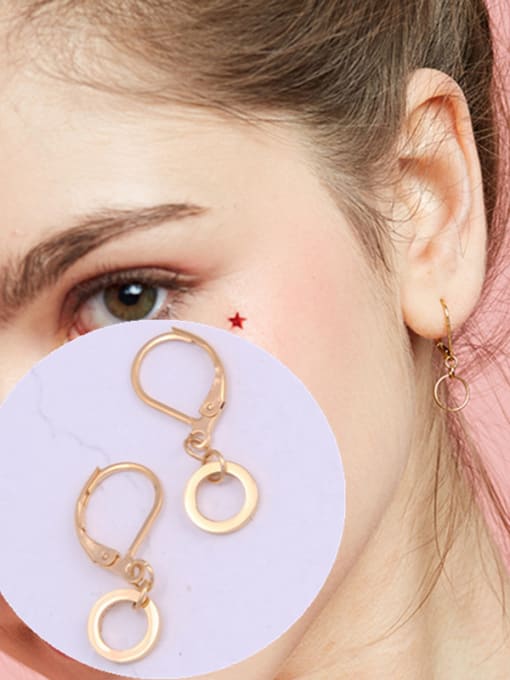 GROSE Titanium With Gold Plated Personality Round Hoop Earrings 0