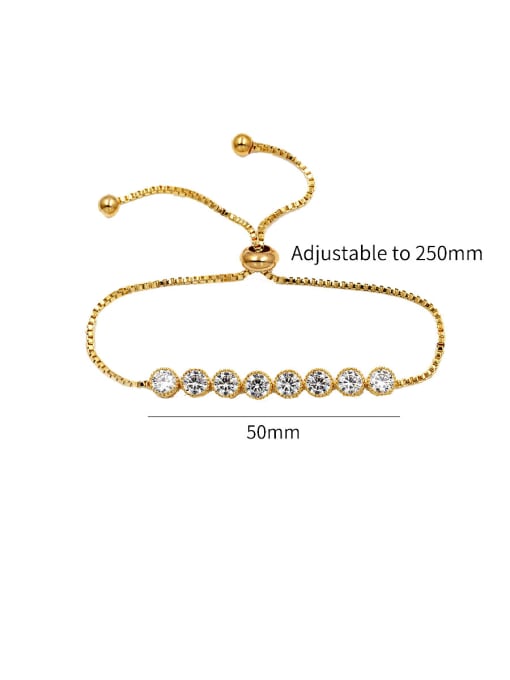 Mo Hai Copper With Cubic Zirconia  Simplistic Round Adjustable Bracelets 3