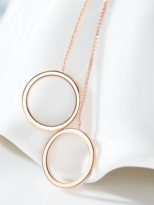 CEIDAI Simple Hollow Round Rose Gold Plated Line Earrings 2