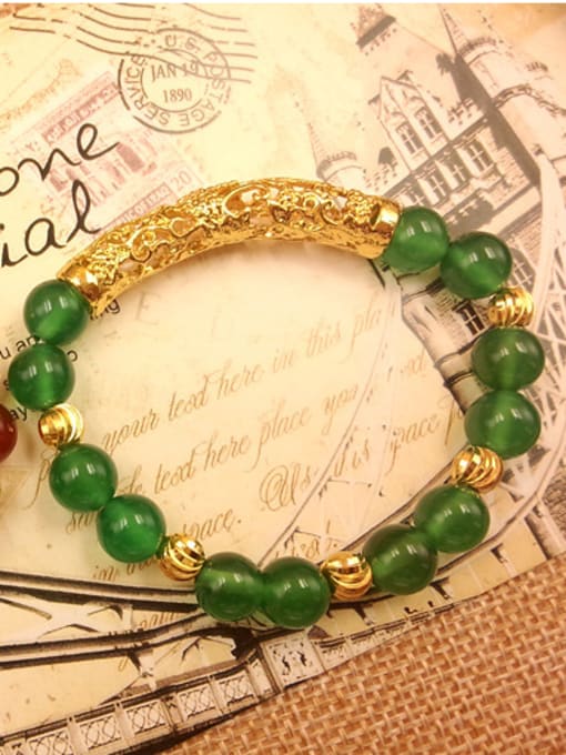 Lady (Green) Unisex Geometric Shaped Stone Bracelet