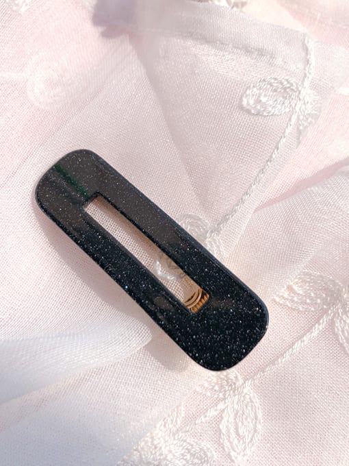 Square - flashing black Alloy With Cellulose Acetate  Fashion Acrylic Water Droplet Square  Barrettes & Clips