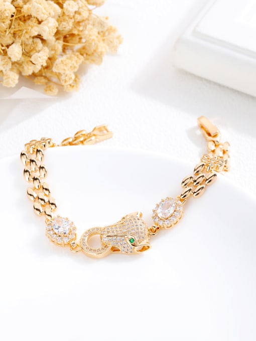 gold Copper With 18k Gold Plated Personality Animal leopard Bracelets