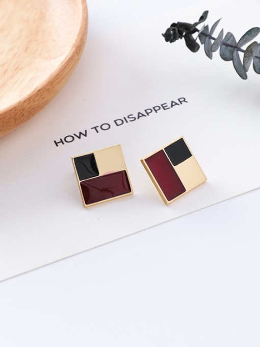 13#10426R Alloy With Gold Plated Trendy Geometric Stud Earrings
