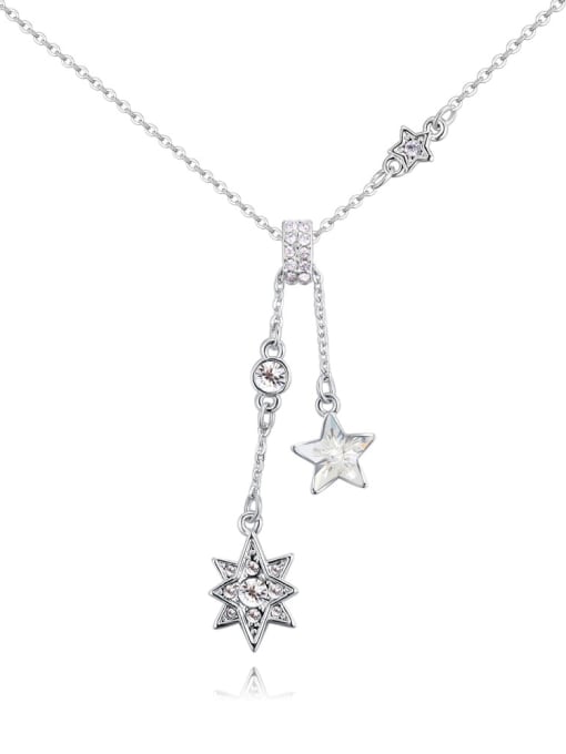 White Fashion Star austrian Crystals Alloy Necklace