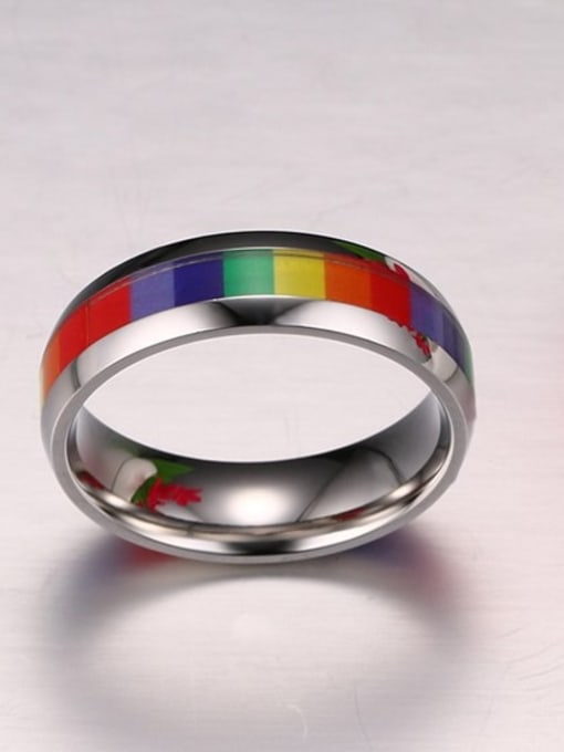 CONG Unisex Colorful Stainless Steel Sticker Ring 1