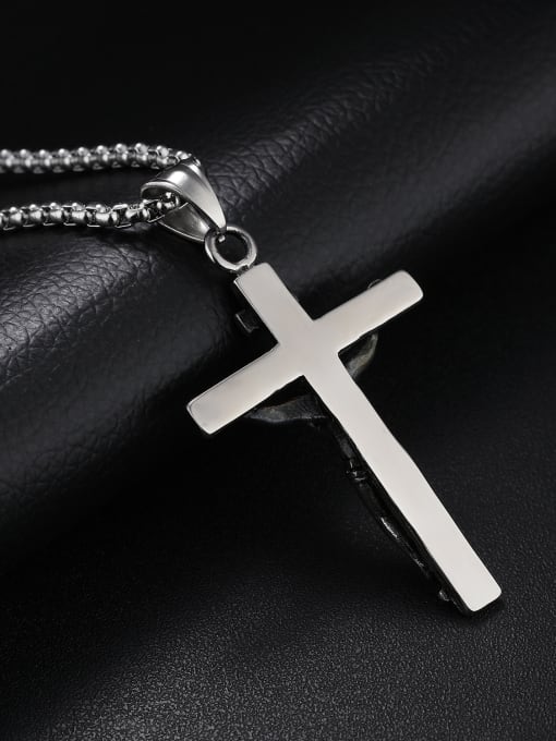 Open Sky Personalized Jesus Cross Titanium Necklace 2