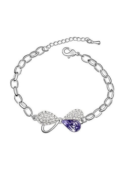 purple Simple austrian Crystals Bowknot Alloy Bracelet