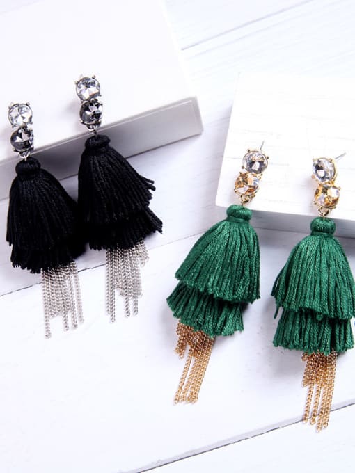 KM Bohemia Style Personality Women Long Tassel Drop Earrings 3