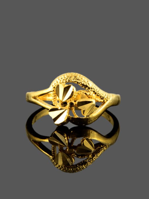 Yi Heng Da Women Exquisite 24K Gold Plated Heart Shaped Copper Ring 1