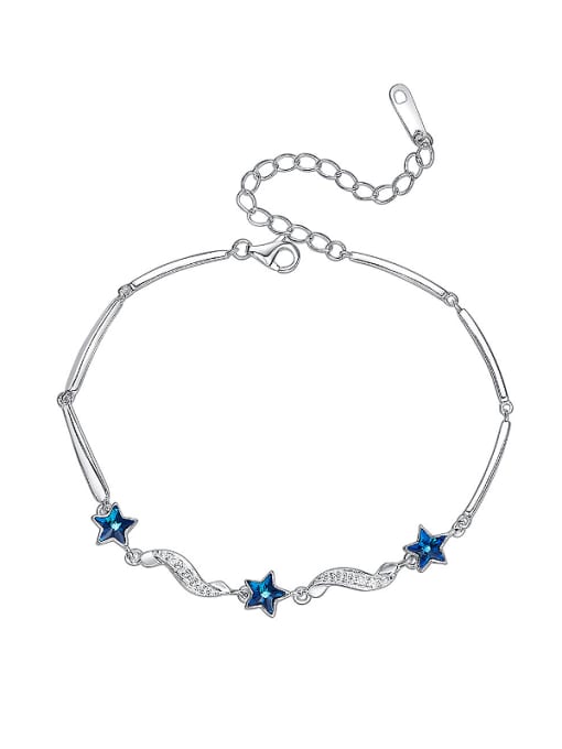 Blue S925 Silver Blue Stars Bracelet