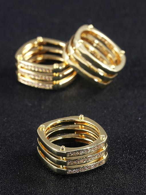 MATCH Copper With Gold Plated Simplistic Geometric Band Rings 2