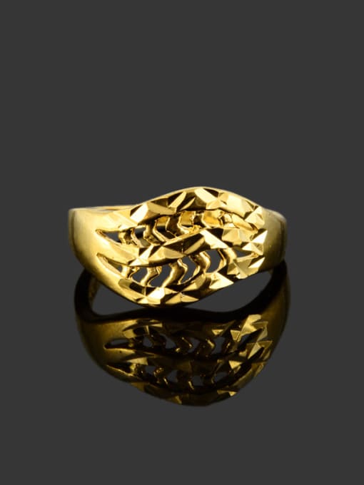Yi Heng Da Korean Style Hollow Geometric Shaped 24K Gold Plated Ring 1