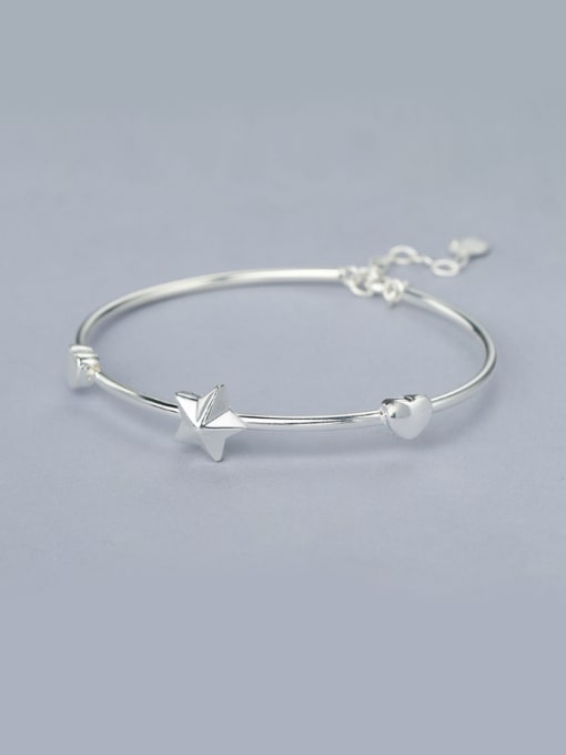 One Silver 925 Silver Star Shaped Bangle
